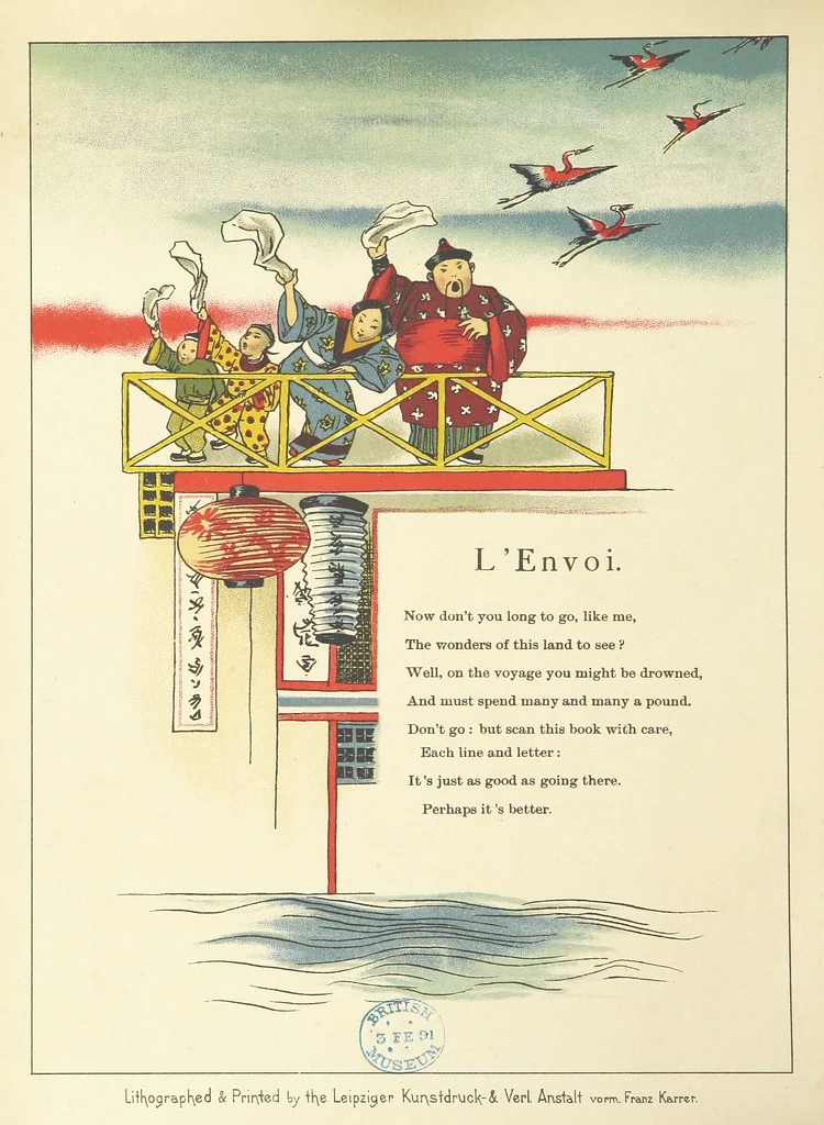 An illustration from John Chinaman. Description versified by R. L, 1891, leaf 36