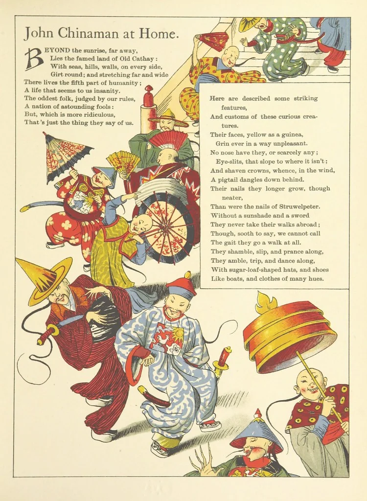An illustration from John Chinaman. Description versified by R. L, 1891, leaf 9
