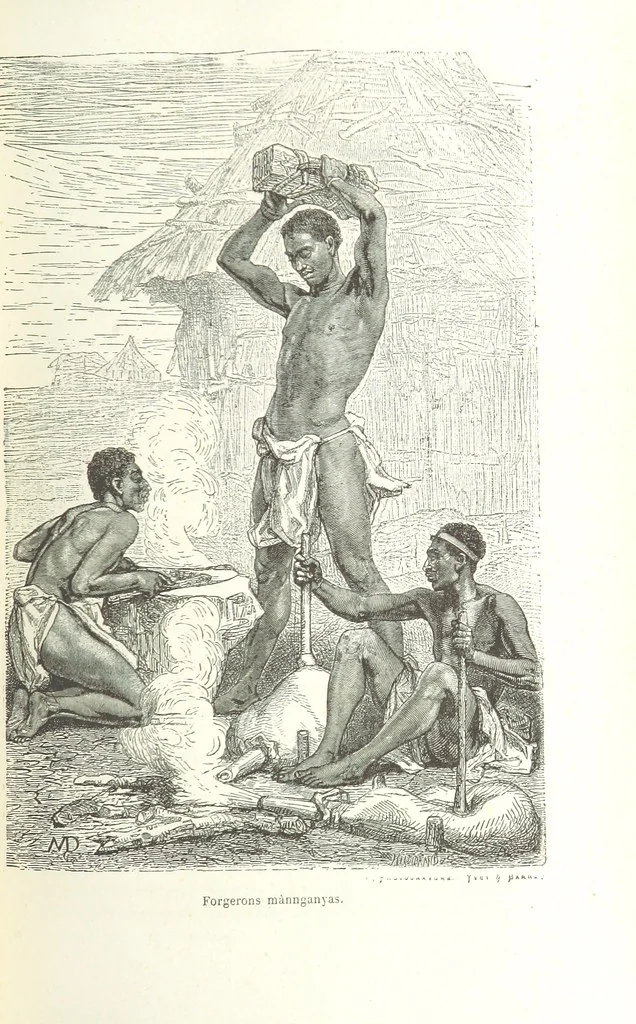 An illustration from Dernier Journal du docteur David Livingstone relatant des explorations et découvertes de 1866 à 1873, suivi du récit de ses derniers moments rédigé d'après le rapport de ... Chouma et Souzi par H. Waller. ... Ouvrage traduit de l'anglais ... par Mme. H. Loreau et contenant 60 gravures et 4 cartes, 1876, leaf 179