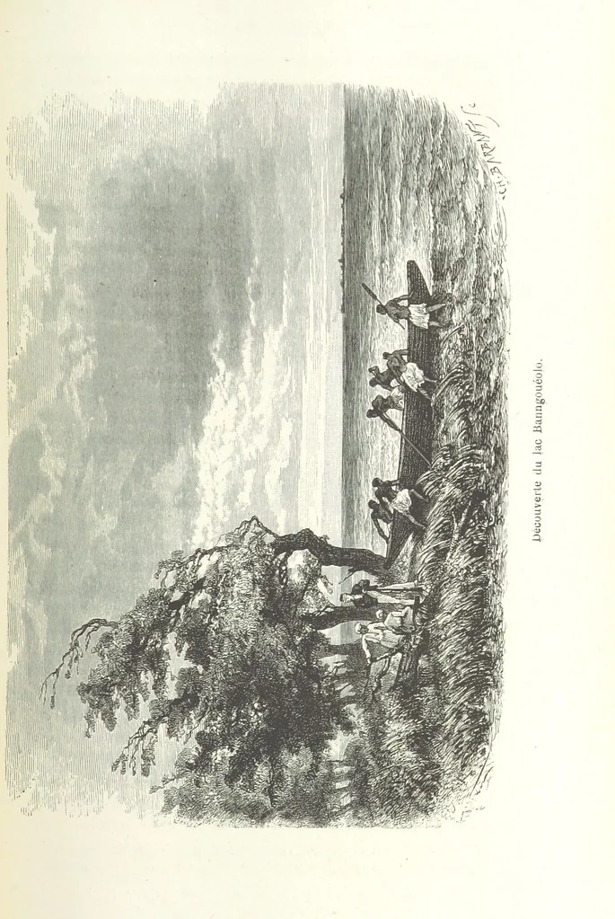 An illustration from Dernier Journal du docteur David Livingstone relatant des explorations et découvertes de 1866 à 1873, suivi du récit de ses derniers moments rédigé d'après le rapport de ... Chouma et Souzi par H. Waller. ... Ouvrage traduit de l'anglais ... par Mme. H. Loreau et contenant 60 gravures et 4 cartes, 1876, leaf 363