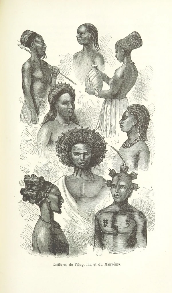 An illustration from Dernier Journal du docteur David Livingstone relatant des explorations et découvertes de 1866 à 1873, suivi du récit de ses derniers moments rédigé d'après le rapport de ... Chouma et Souzi par H. Waller. ... Ouvrage traduit de l'anglais ... par Mme. H. Loreau et contenant 60 gravures et 4 cartes, 1876, leaf 445
