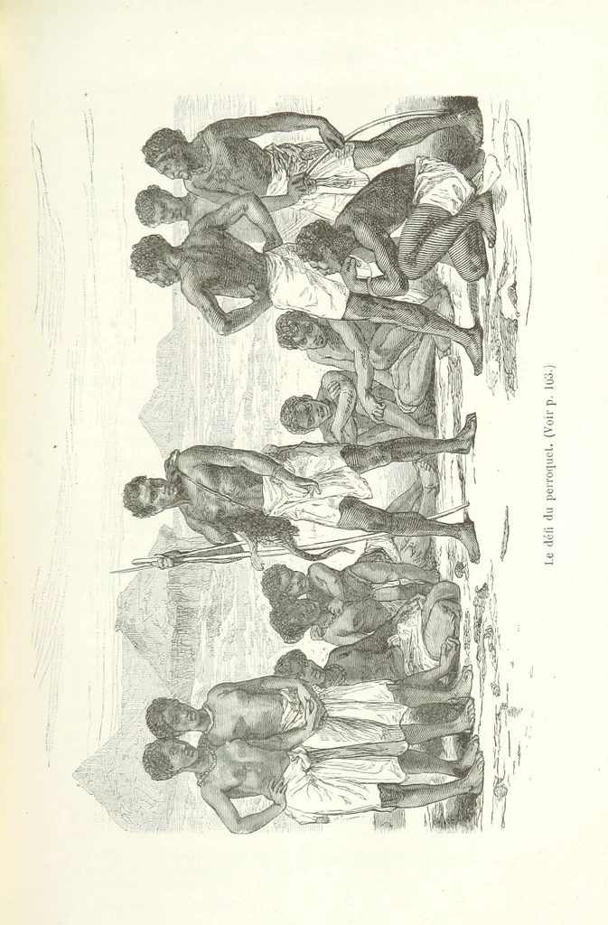 An illustration from Dernier Journal du docteur David Livingstone relatant des explorations et découvertes de 1866 à 1873, suivi du récit de ses derniers moments rédigé d'après le rapport de ... Chouma et Souzi par H. Waller. ... Ouvrage traduit de l'anglais ... par Mme. H. Loreau et contenant 60 gravures et 4 cartes, 1876, leaf 535