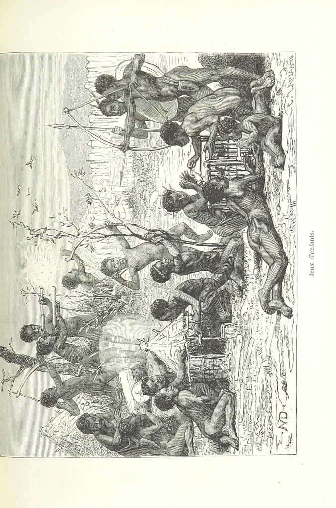 An illustration from Dernier Journal du docteur David Livingstone relatant des explorations et découvertes de 1866 à 1873, suivi du récit de ses derniers moments rédigé d'après le rapport de ... Chouma et Souzi par H. Waller. ... Ouvrage traduit de l'anglais ... par Mme. H. Loreau et contenant 60 gravures et 4 cartes, 1876, leaf 693