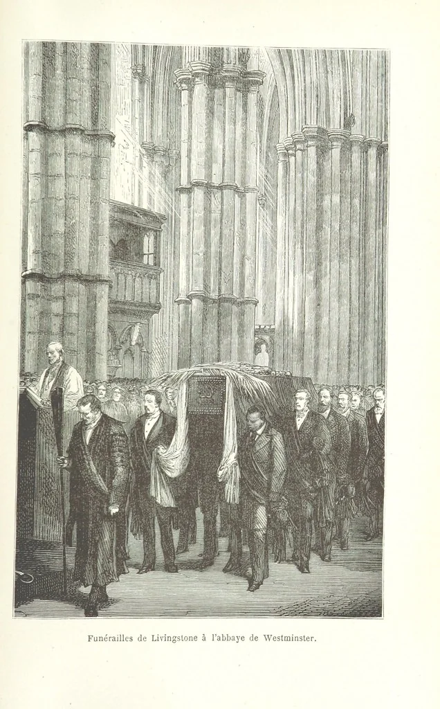 An illustration from Dernier Journal du docteur David Livingstone relatant des explorations et découvertes de 1866 à 1873, suivi du récit de ses derniers moments rédigé d'après le rapport de ... Chouma et Souzi par H. Waller. ... Ouvrage traduit de l'anglais ... par Mme. H. Loreau et contenant 60 gravures et 4 cartes, 1876, leaf 829