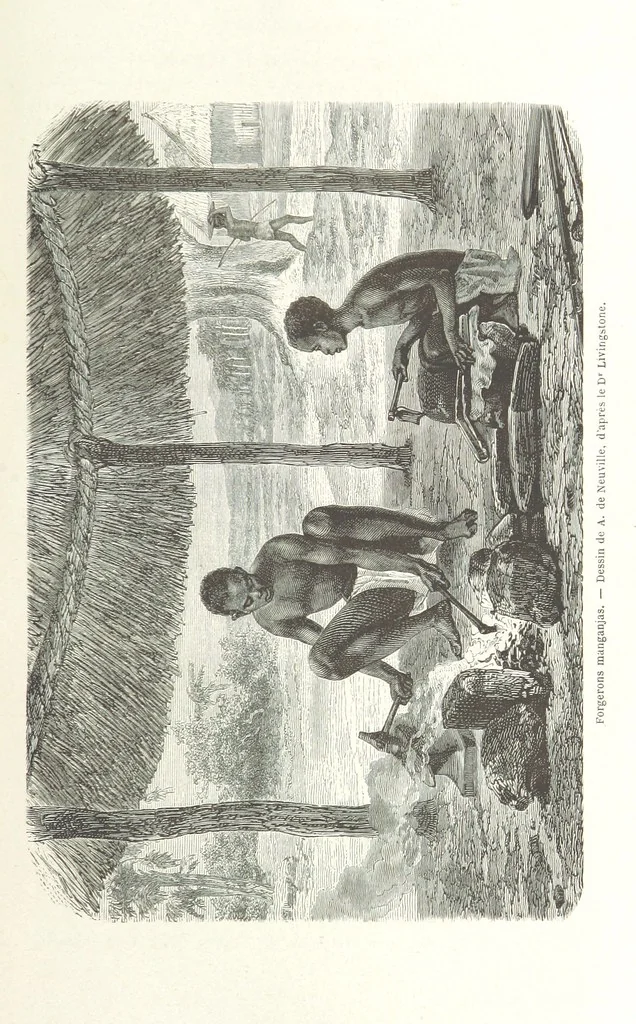 An illustration from Explorations du Zambèse et de ses affluents ... Ouvrage traduit de l'Anglais ... par Mme H. Loreau, contenant 47 gravures et 4 cartes, 1866, leaf 217