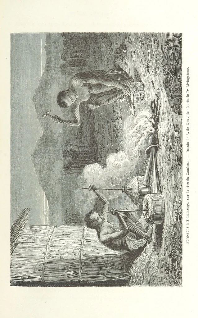 An illustration from Explorations du Zambèse et de ses affluents ... Ouvrage traduit de l'Anglais ... par Mme H. Loreau, contenant 47 gravures et 4 cartes, 1866, leaf 343