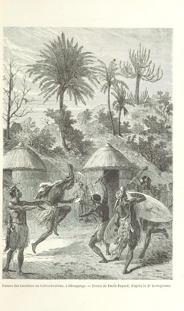 An illustration from Explorations du Zambèse et de ses affluents ... Ouvrage traduit de l'Anglais ... par Mme H. Loreau, contenant 47 gravures et 4 cartes, 1866, leaf 53