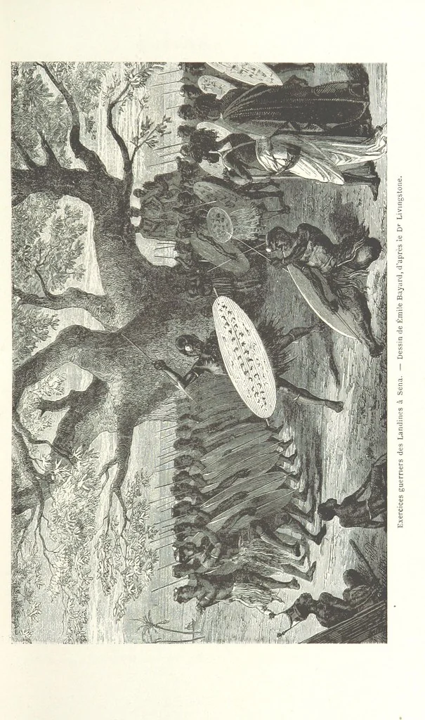 An illustration from Explorations du Zambèse et de ses affluents ... Ouvrage traduit de l'Anglais ... par Mme H. Loreau, contenant 47 gravures et 4 cartes, 1866, leaf 57