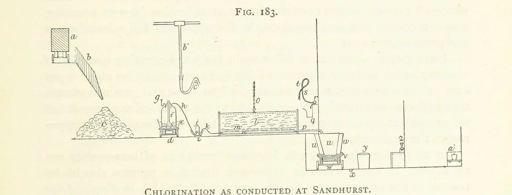 An illustration from Gold: its occurrence and extraction. Embracing the geographical and geological distribution ... of gold-bearing rocks; ... a bibliography of the subject; and a glossary of English and foreign technical terms ... With ... maps, etc, 1882, leaf 1189