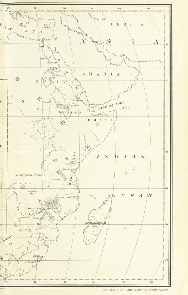 An illustration from Gold: its occurrence and extraction. Embracing the geographical and geological distribution ... of gold-bearing rocks; ... a bibliography of the subject; and a glossary of English and foreign technical terms ... With ... maps, etc, 1882, leaf 35