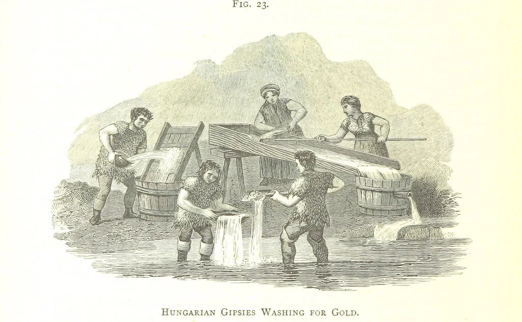 An illustration from Gold: its occurrence and extraction. Embracing the geographical and geological distribution ... of gold-bearing rocks; ... a bibliography of the subject; and a glossary of English and foreign technical terms ... With ... maps, etc, 1882, leaf 758