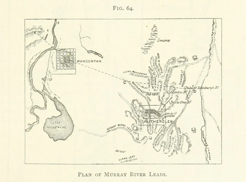 An illustration from Gold: its occurrence and extraction. Embracing the geographical and geological distribution ... of gold-bearing rocks; ... a bibliography of the subject; and a glossary of English and foreign technical terms ... With ... maps, etc, 1882, leaf 975