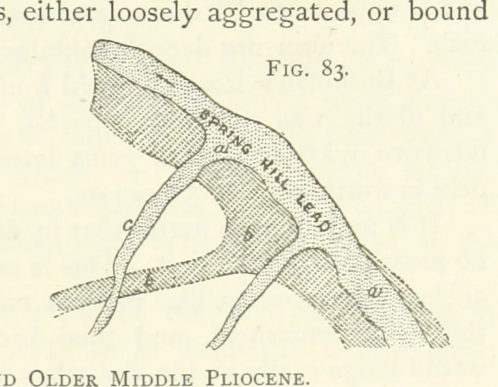 An illustration from Gold: its occurrence and extraction. Embracing the geographical and geological distribution ... of gold-bearing rocks; ... a bibliography of the subject; and a glossary of English and foreign technical terms ... With ... maps, etc, 1882, leaf 985