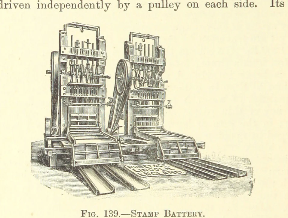 An illustration from Economic Mining. A practical handbook for the miner, the metallurgist, and the merchant, 1895, leaf 506