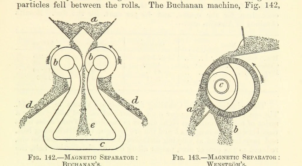 An illustration from Economic Mining. A practical handbook for the miner, the metallurgist, and the merchant, 1895, leaf 523