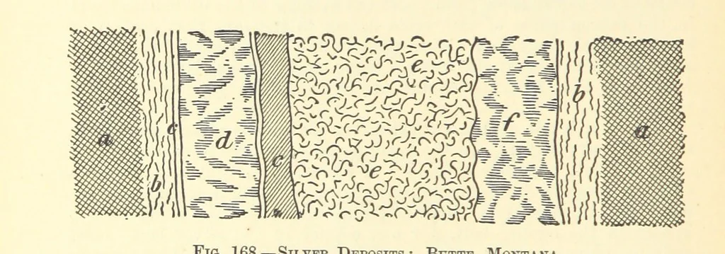 An illustration from Economic Mining. A practical handbook for the miner, the metallurgist, and the merchant, 1895, leaf 622