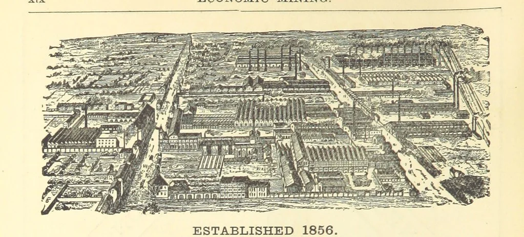 An illustration from Economic Mining. A practical handbook for the miner, the metallurgist, and the merchant, 1895, leaf 698