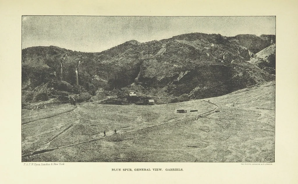An illustration from Practical Gold-Mining: a comprehensive treatise on ... gold-bearing gravels, rocks and ores, and the methods by which the gold is extracted ... With ... plates, etc. [With a bibliography, 1889, leaf 133