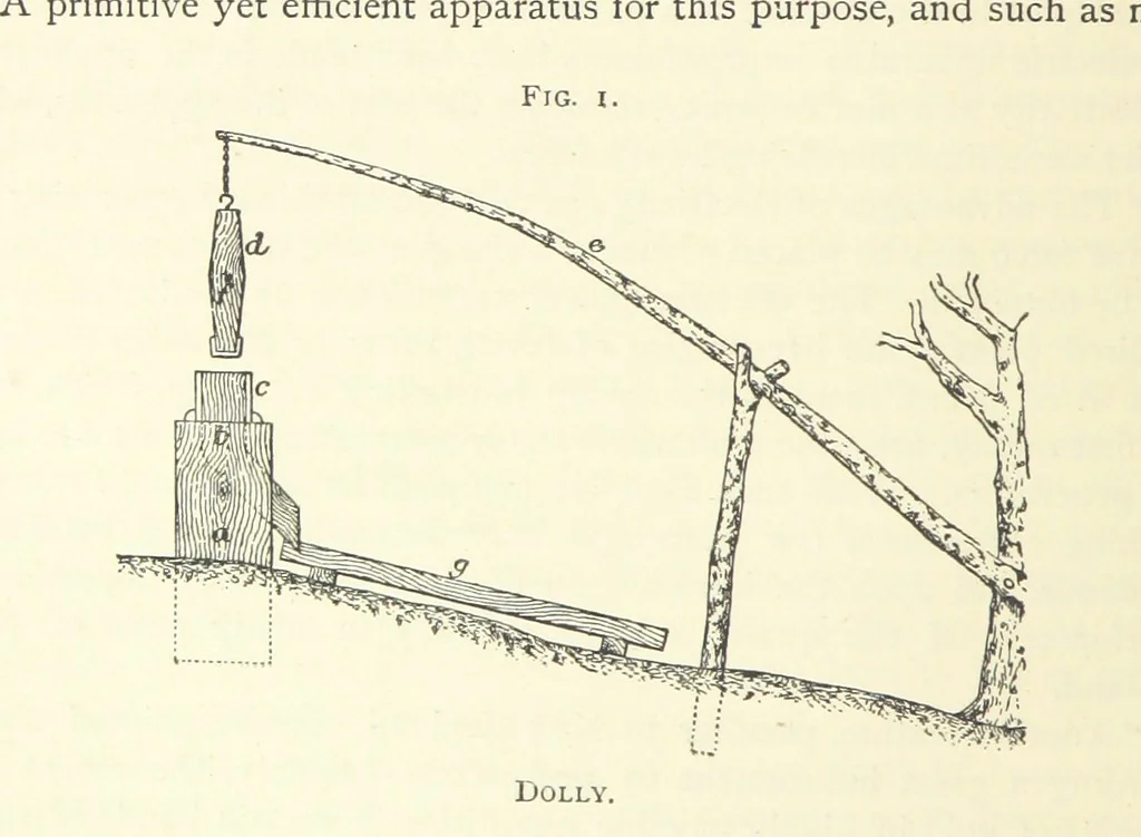 An illustration from Practical Gold-Mining: a comprehensive treatise on ... gold-bearing gravels, rocks and ores, and the methods by which the gold is extracted ... With ... plates, etc. [With a bibliography, 1889, leaf 156