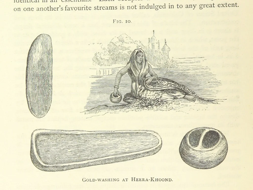 An illustration from Practical Gold-Mining: a comprehensive treatise on ... gold-bearing gravels, rocks and ores, and the methods by which the gold is extracted ... With ... plates, etc. [With a bibliography, 1889, leaf 190