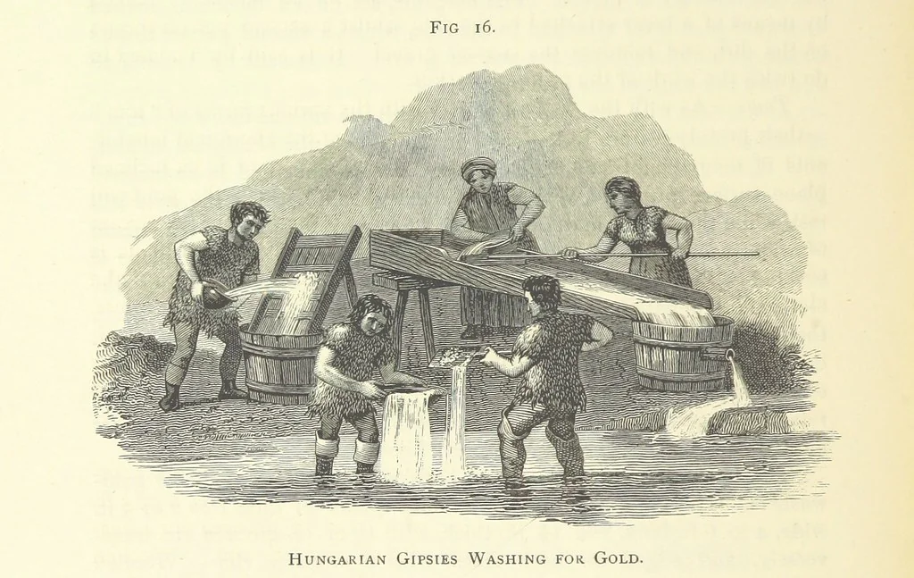 An illustration from Practical Gold-Mining: a comprehensive treatise on ... gold-bearing gravels, rocks and ores, and the methods by which the gold is extracted ... With ... plates, etc. [With a bibliography, 1889, leaf 198