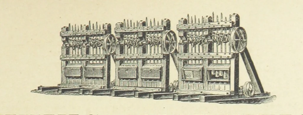 An illustration from Practical Gold-Mining: a comprehensive treatise on ... gold-bearing gravels, rocks and ores, and the methods by which the gold is extracted ... With ... plates, etc. [With a bibliography, 1889, leaf 25