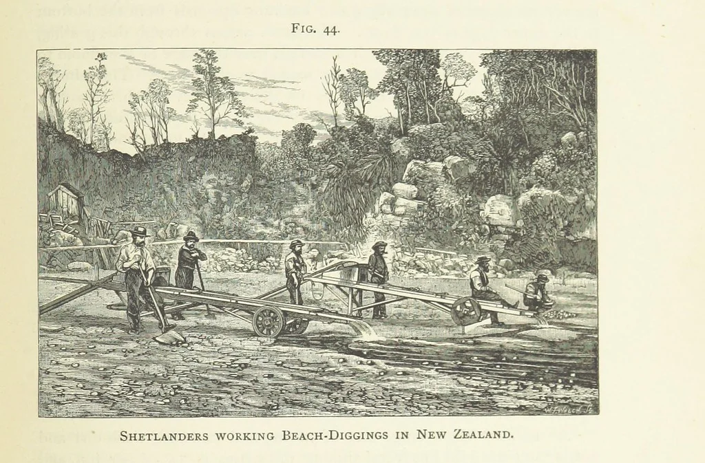 An illustration from Practical Gold-Mining: a comprehensive treatise on ... gold-bearing gravels, rocks and ores, and the methods by which the gold is extracted ... With ... plates, etc. [With a bibliography, 1889, leaf 261