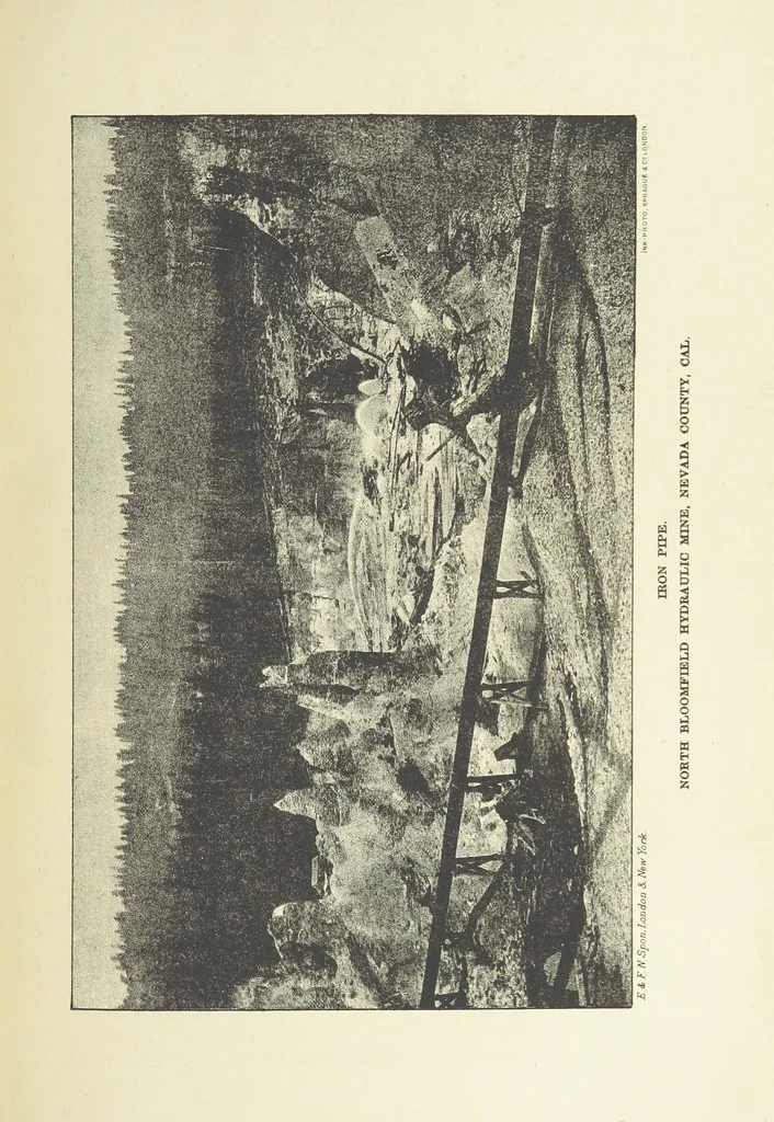 An illustration from Practical Gold-Mining: a comprehensive treatise on ... gold-bearing gravels, rocks and ores, and the methods by which the gold is extracted ... With ... plates, etc. [With a bibliography, 1889, leaf 363