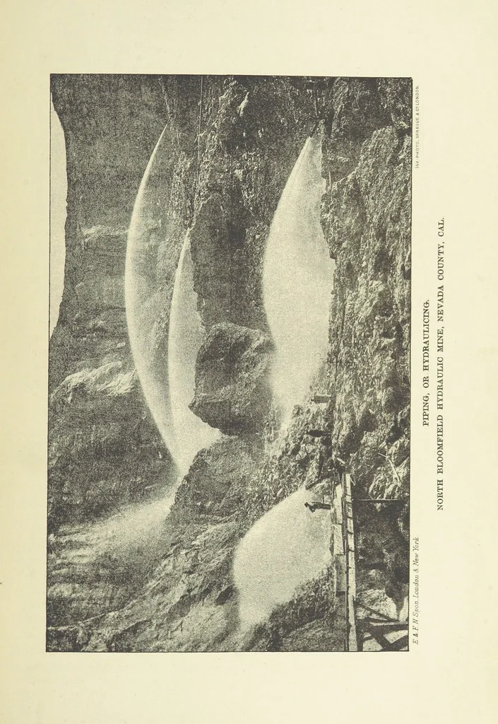 An illustration from Practical Gold-Mining: a comprehensive treatise on ... gold-bearing gravels, rocks and ores, and the methods by which the gold is extracted ... With ... plates, etc. [With a bibliography, 1889, leaf 381