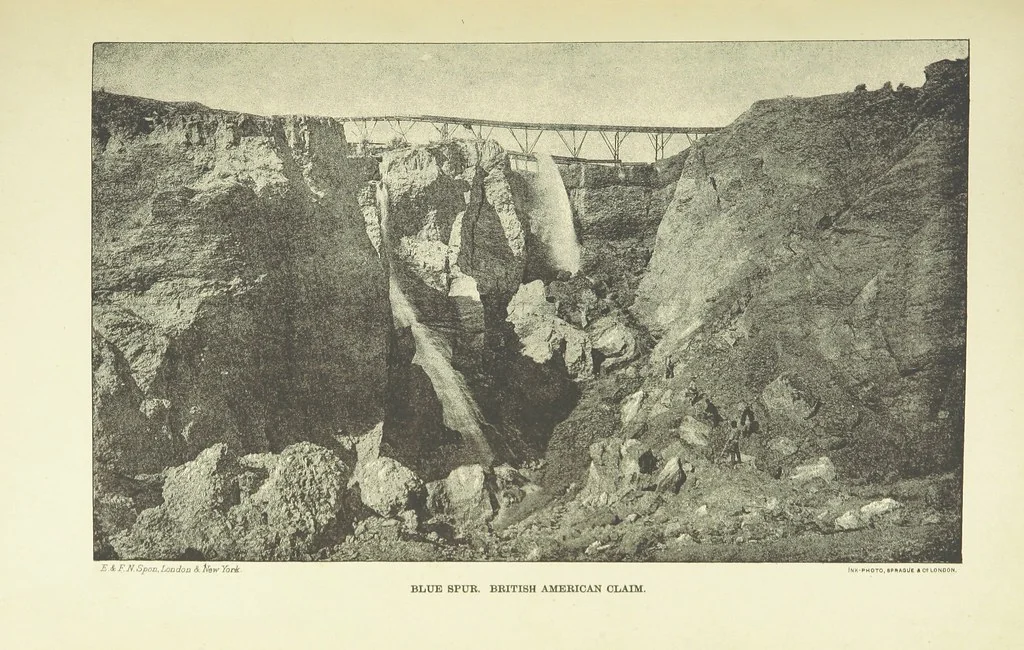 An illustration from Practical Gold-Mining: a comprehensive treatise on ... gold-bearing gravels, rocks and ores, and the methods by which the gold is extracted ... With ... plates, etc. [With a bibliography, 1889, leaf 399