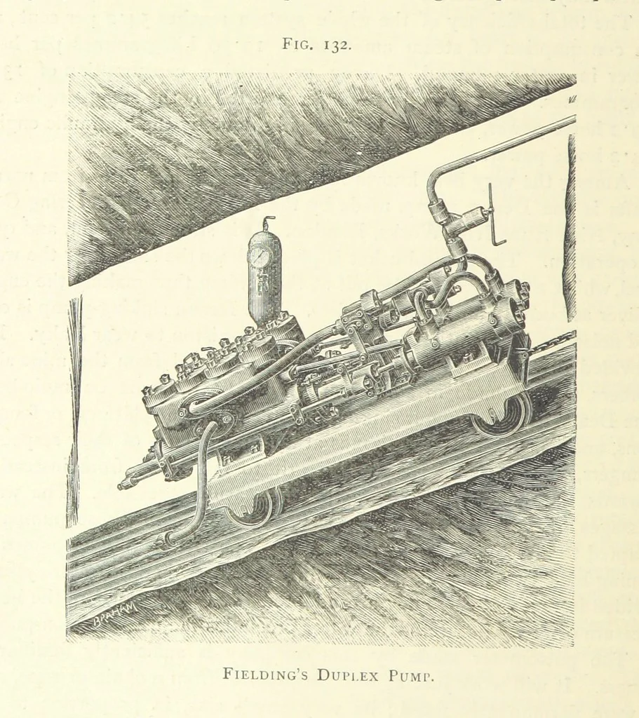 An illustration from Practical Gold-Mining: a comprehensive treatise on ... gold-bearing gravels, rocks and ores, and the methods by which the gold is extracted ... With ... plates, etc. [With a bibliography, 1889, leaf 452