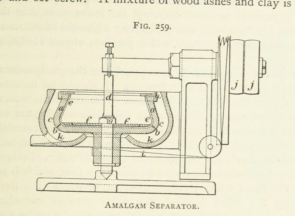 An illustration from Practical Gold-Mining: a comprehensive treatise on ... gold-bearing gravels, rocks and ores, and the methods by which the gold is extracted ... With ... plates, etc. [With a bibliography, 1889, leaf 731