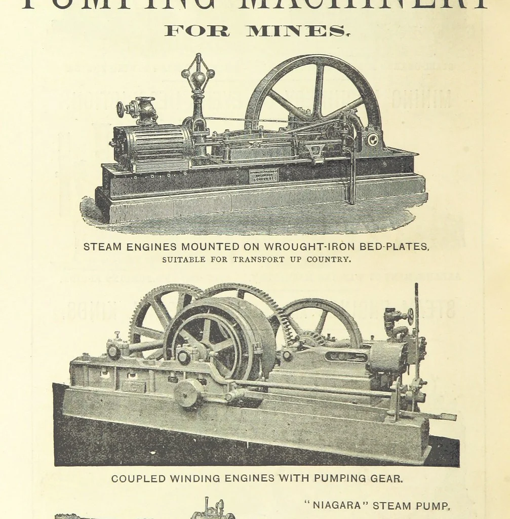 An illustration from Practical Gold-Mining: a comprehensive treatise on ... gold-bearing gravels, rocks and ores, and the methods by which the gold is extracted ... With ... plates, etc. [With a bibliography, 1889, leaf 844