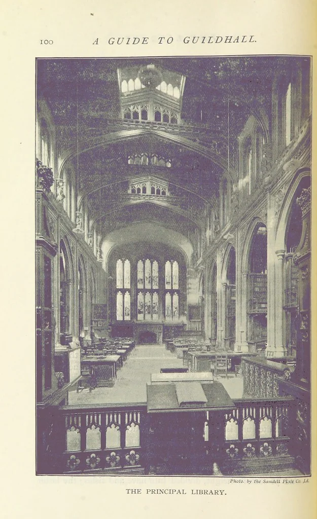 An illustration from A Guide to the Guildhall of the City of London. Together with a short account of its historic associations, and the municipal work carried on therein ... Compiled by John James Baddeley, 1898, leaf 110