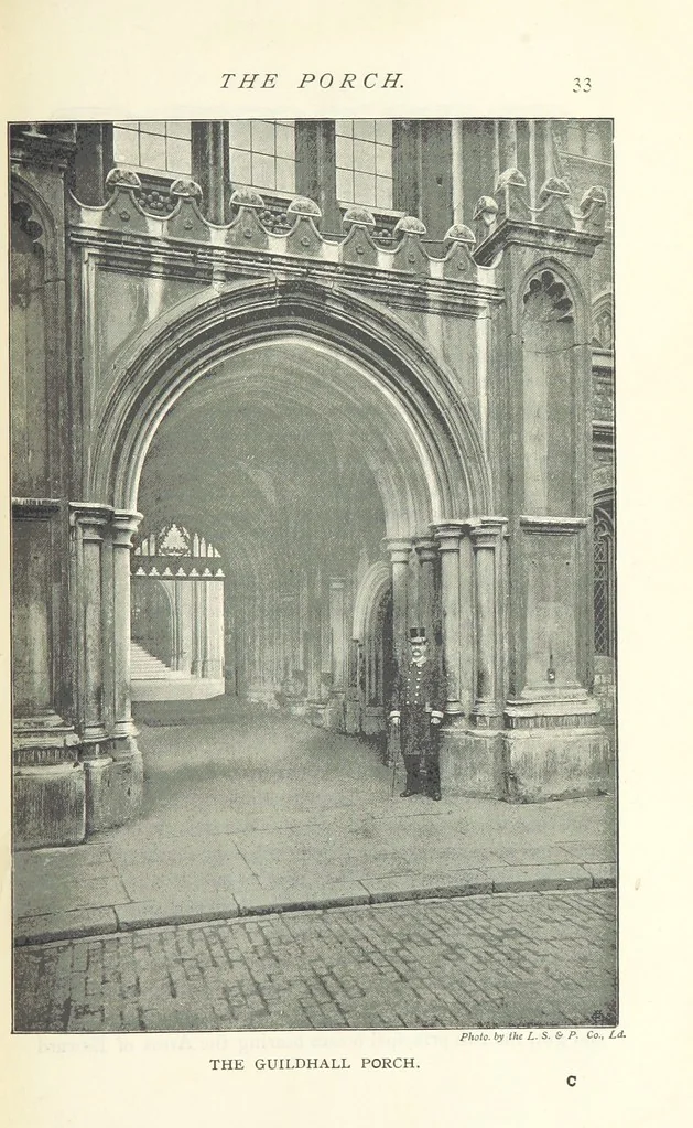 An illustration from A Guide to the Guildhall of the City of London. Together with a short account of its historic associations, and the municipal work carried on therein ... Compiled by John James Baddeley, 1898, leaf 43