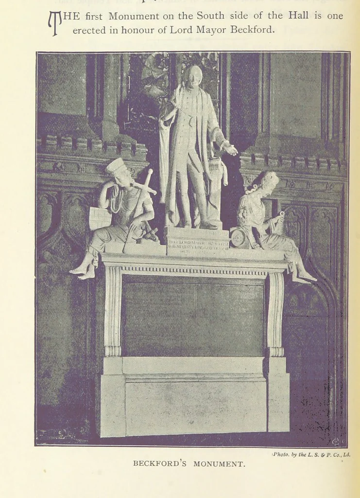 An illustration from A Guide to the Guildhall of the City of London. Together with a short account of its historic associations, and the municipal work carried on therein ... Compiled by John James Baddeley, 1898, leaf 64
