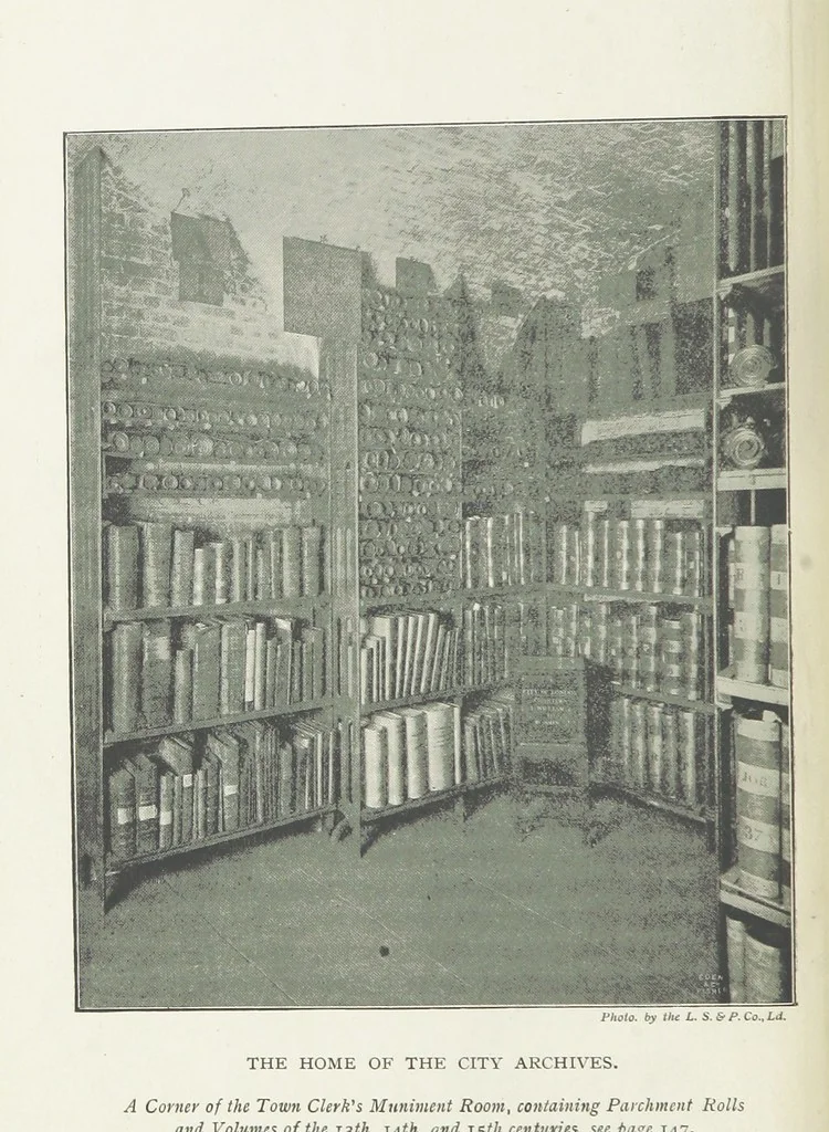 An illustration from The Guildhall of the City of London ... Compiled by John James Baddeley ... Second edition, 1899, leaf 10