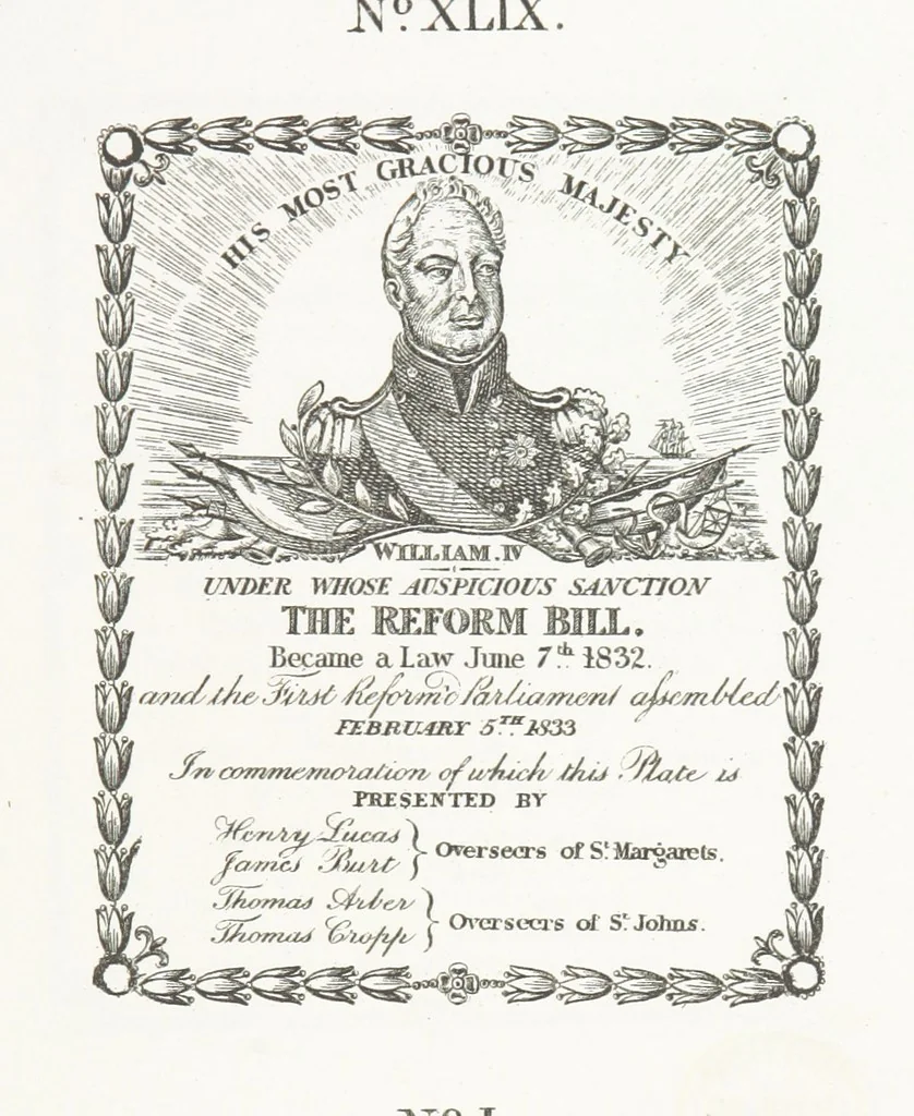 An illustration from A Description of the Westminster Tobacco Box ... Compiled by [John E. Smith, for] the Overseers for 1887, etc. (Pt. I. A reproduction of the ... account, engravings ... published in ... 1824; Pt. II. Notes on the office of Overseer; extracts from the accounts of the overseers ... 1561-1590; ... copies of the inscriptions ... & ornaments ... to 1887, etc.), 1887, leaf 139