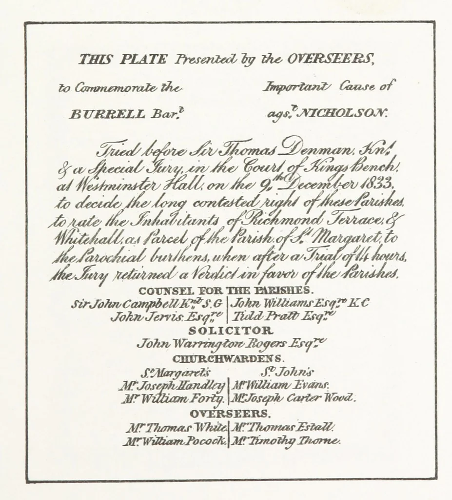An illustration from A Description of the Westminster Tobacco Box ... Compiled by [John E. Smith, for] the Overseers for 1887, etc. (Pt. I. A reproduction of the ... account, engravings ... published in ... 1824; Pt. II. Notes on the office of Overseer; extracts from the accounts of the overseers ... 1561-1590; ... copies of the inscriptions ... & ornaments ... to 1887, etc.), 1887, leaf 139