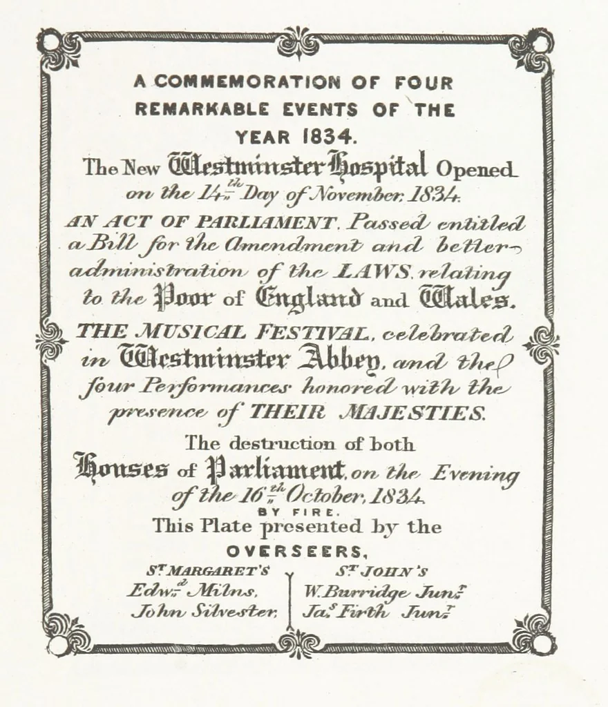 An illustration from A Description of the Westminster Tobacco Box ... Compiled by [John E. Smith, for] the Overseers for 1887, etc. (Pt. I. A reproduction of the ... account, engravings ... published in ... 1824; Pt. II. Notes on the office of Overseer; extracts from the accounts of the overseers ... 1561-1590; ... copies of the inscriptions ... & ornaments ... to 1887, etc.), 1887, leaf 141