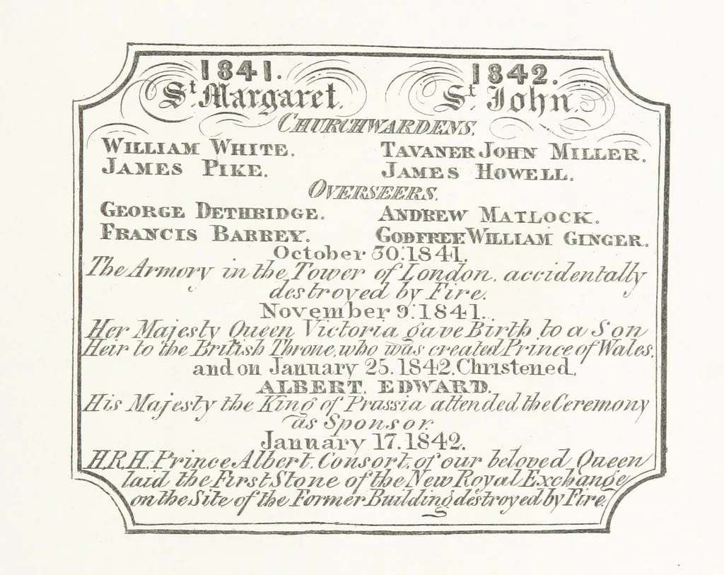 An illustration from A Description of the Westminster Tobacco Box ... Compiled by [John E. Smith, for] the Overseers for 1887, etc. (Pt. I. A reproduction of the ... account, engravings ... published in ... 1824; Pt. II. Notes on the office of Overseer; extracts from the accounts of the overseers ... 1561-1590; ... copies of the inscriptions ... & ornaments ... to 1887, etc.), 1887, leaf 149