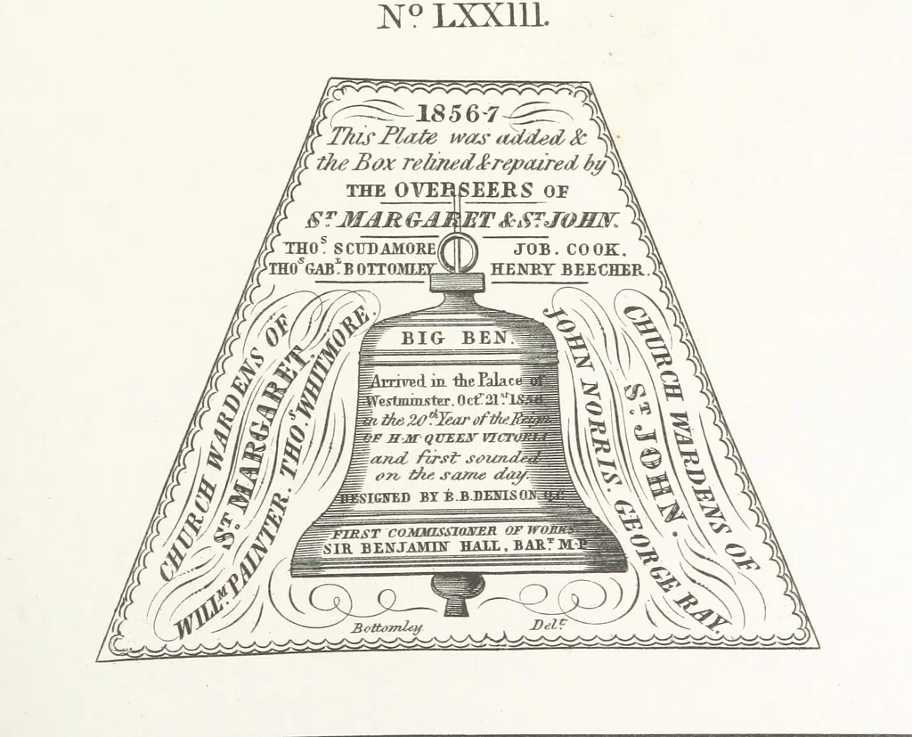 An illustration from A Description of the Westminster Tobacco Box ... Compiled by [John E. Smith, for] the Overseers for 1887, etc. (Pt. I. A reproduction of the ... account, engravings ... published in ... 1824; Pt. II. Notes on the office of Overseer; extracts from the accounts of the overseers ... 1561-1590; ... copies of the inscriptions ... & ornaments ... to 1887, etc.), 1887, leaf 165
