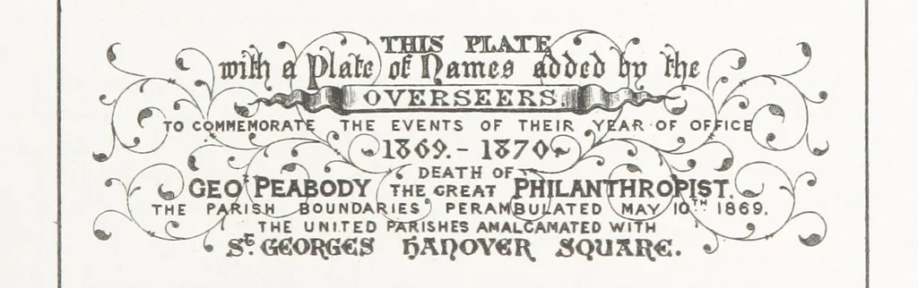 An illustration from A Description of the Westminster Tobacco Box ... Compiled by [John E. Smith, for] the Overseers for 1887, etc. (Pt. I. A reproduction of the ... account, engravings ... published in ... 1824; Pt. II. Notes on the office of Overseer; extracts from the accounts of the overseers ... 1561-1590; ... copies of the inscriptions ... & ornaments ... to 1887, etc.), 1887, leaf 185