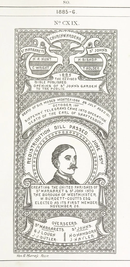An illustration from A Description of the Westminster Tobacco Box ... Compiled by [John E. Smith, for] the Overseers for 1887, etc. (Pt. I. A reproduction of the ... account, engravings ... published in ... 1824; Pt. II. Notes on the office of Overseer; extracts from the accounts of the overseers ... 1561-1590; ... copies of the inscriptions ... & ornaments ... to 1887, etc.), 1887, leaf 219