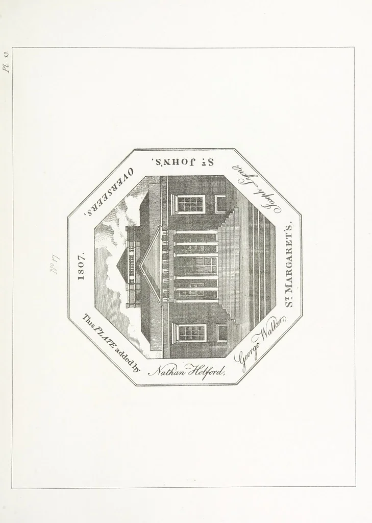 An illustration from A Description of the Westminster Tobacco Box ... Compiled by [John E. Smith, for] the Overseers for 1887, etc. (Pt. I. A reproduction of the ... account, engravings ... published in ... 1824; Pt. II. Notes on the office of Overseer; extracts from the accounts of the overseers ... 1561-1590; ... copies of the inscriptions ... & ornaments ... to 1887, etc.), 1887, leaf 49