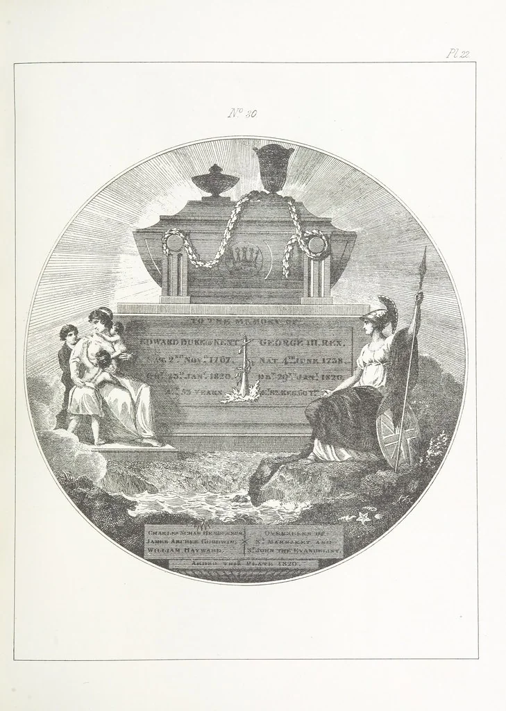 An illustration from A Description of the Westminster Tobacco Box ... Compiled by [John E. Smith, for] the Overseers for 1887, etc. (Pt. I. A reproduction of the ... account, engravings ... published in ... 1824; Pt. II. Notes on the office of Overseer; extracts from the accounts of the overseers ... 1561-1590; ... copies of the inscriptions ... & ornaments ... to 1887, etc.), 1887, leaf 67