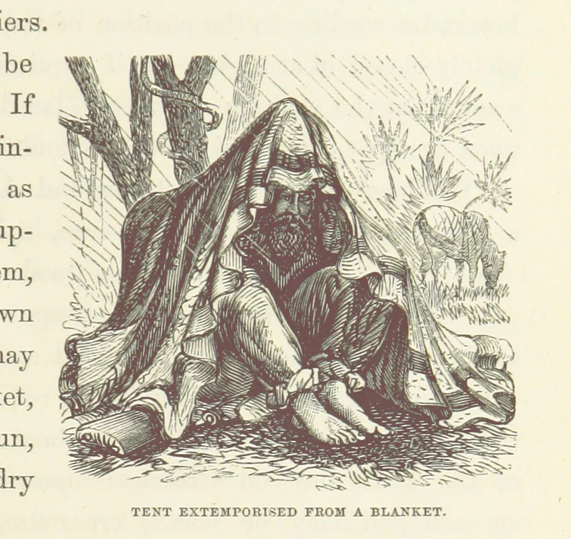 An illustration from Shifts and Expedients of Camp Life, Travels, etc, 1871, leaf 77