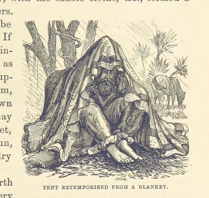 An illustration from Shifts and Expedients of Camp Life, Travels, etc, 1876, leaf 69