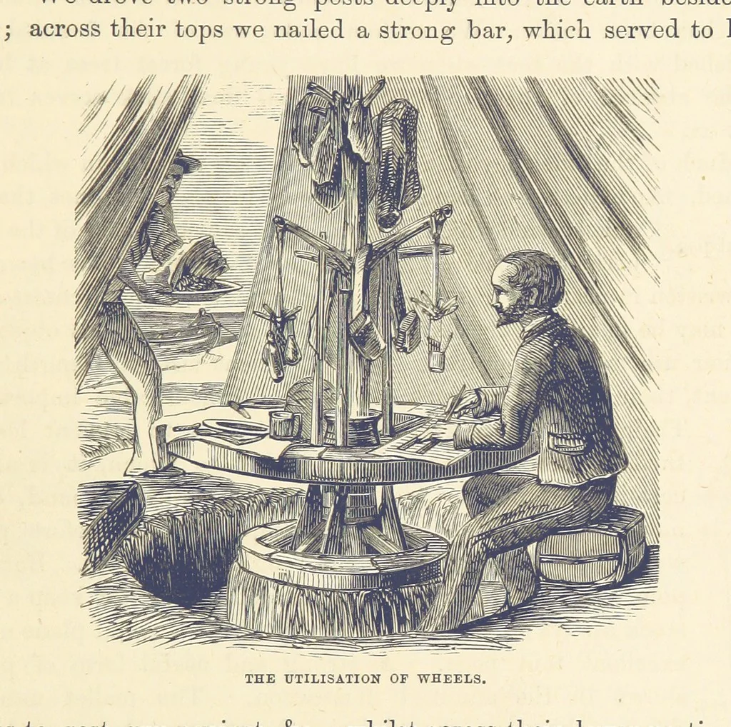 An illustration from Shifts and Expedients of Camp Life, Travels, etc, 1876, leaf 73