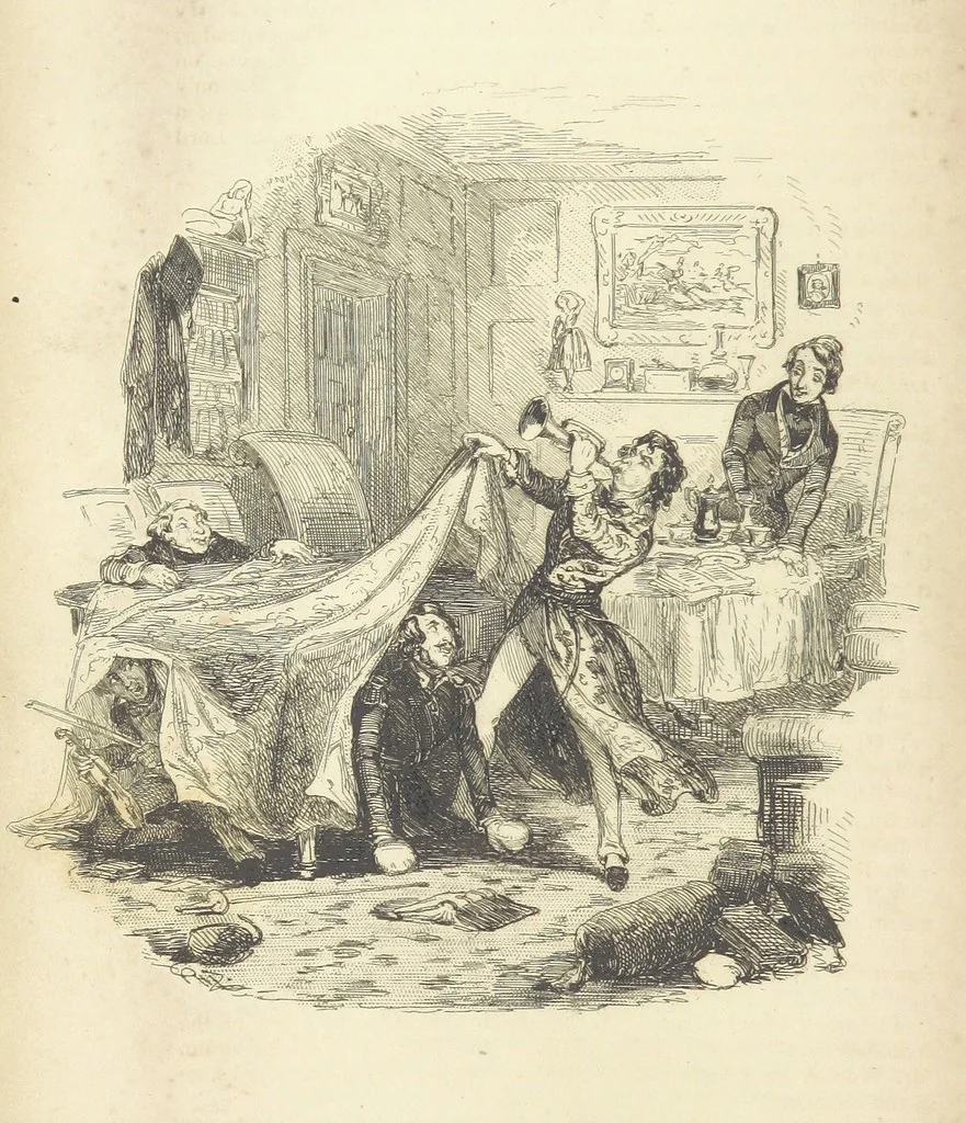 An illustration from Charles O'Malley, the Irish Dragoon. Edited by Harry Lorrequer; ... with illustrations by Phiz [i.e. H. K. Browne], 1841, leaf 114